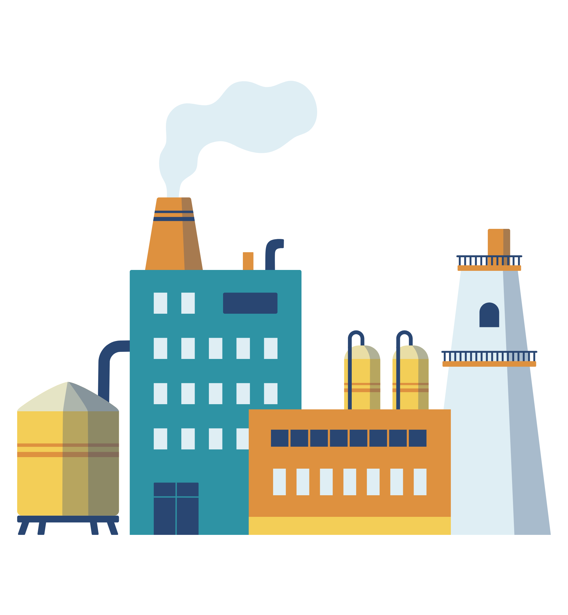 Illustration représentant les principaux secteurs industriels concernés par la solution VigieRisc.